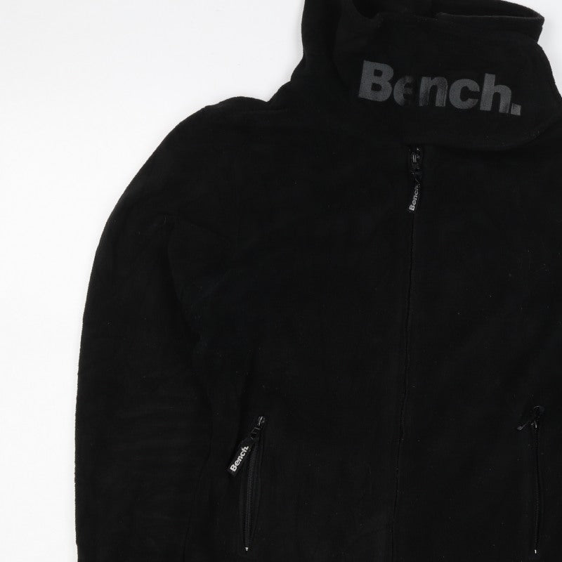 Bench Women's Black UK 14 Fleece Full Zip Logo Jacket