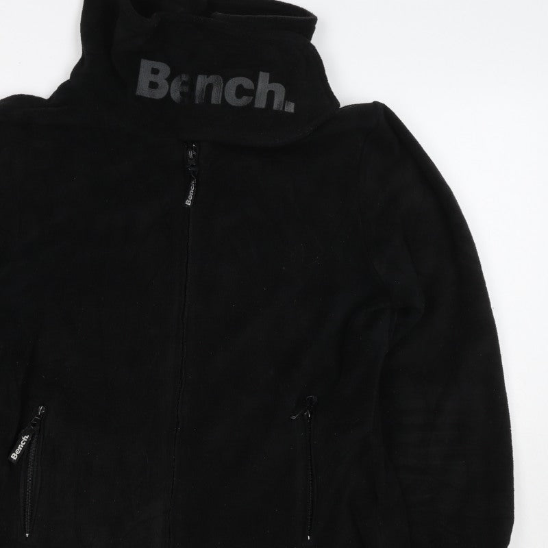 Bench Women's Black UK 14 Fleece Full Zip Logo Jacket