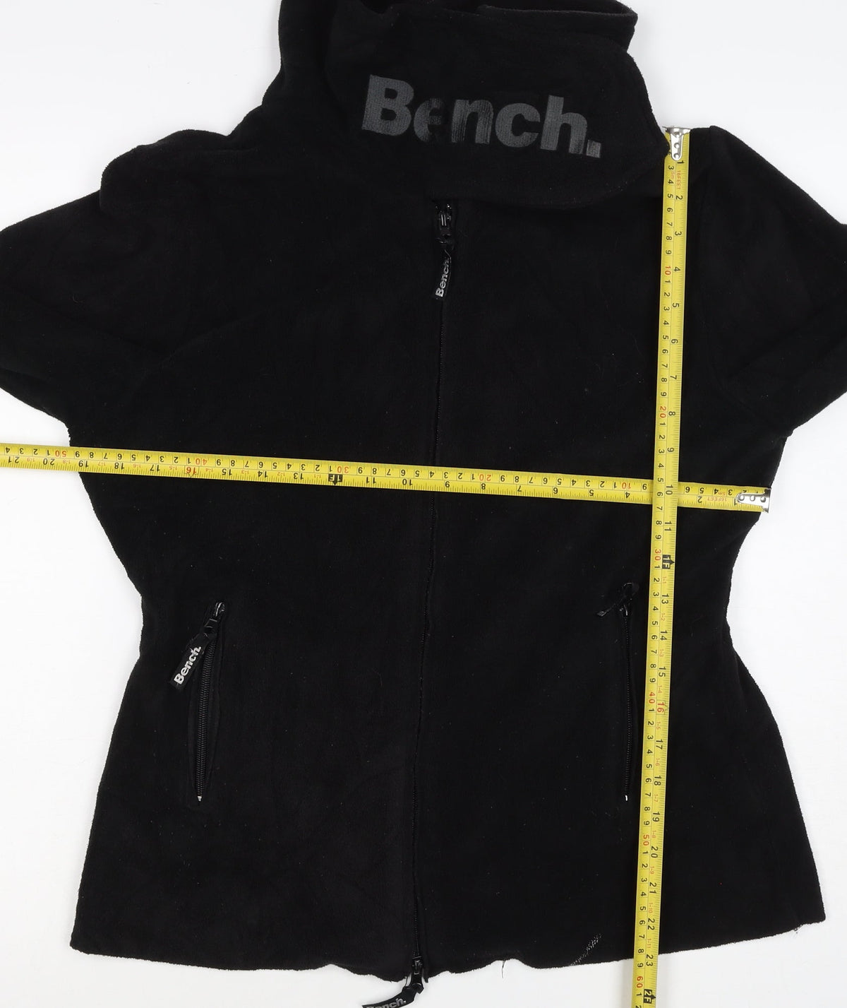 Bench Women's Black UK 14 Fleece Full Zip Logo Jacket