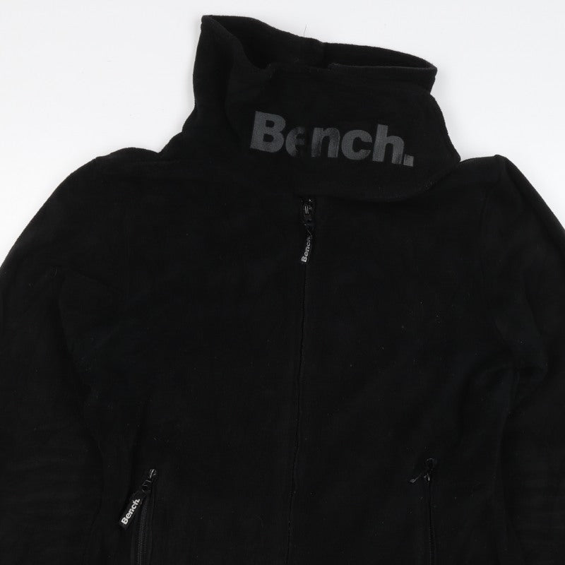 Bench Women's Black UK 14 Fleece Full Zip Logo Jacket