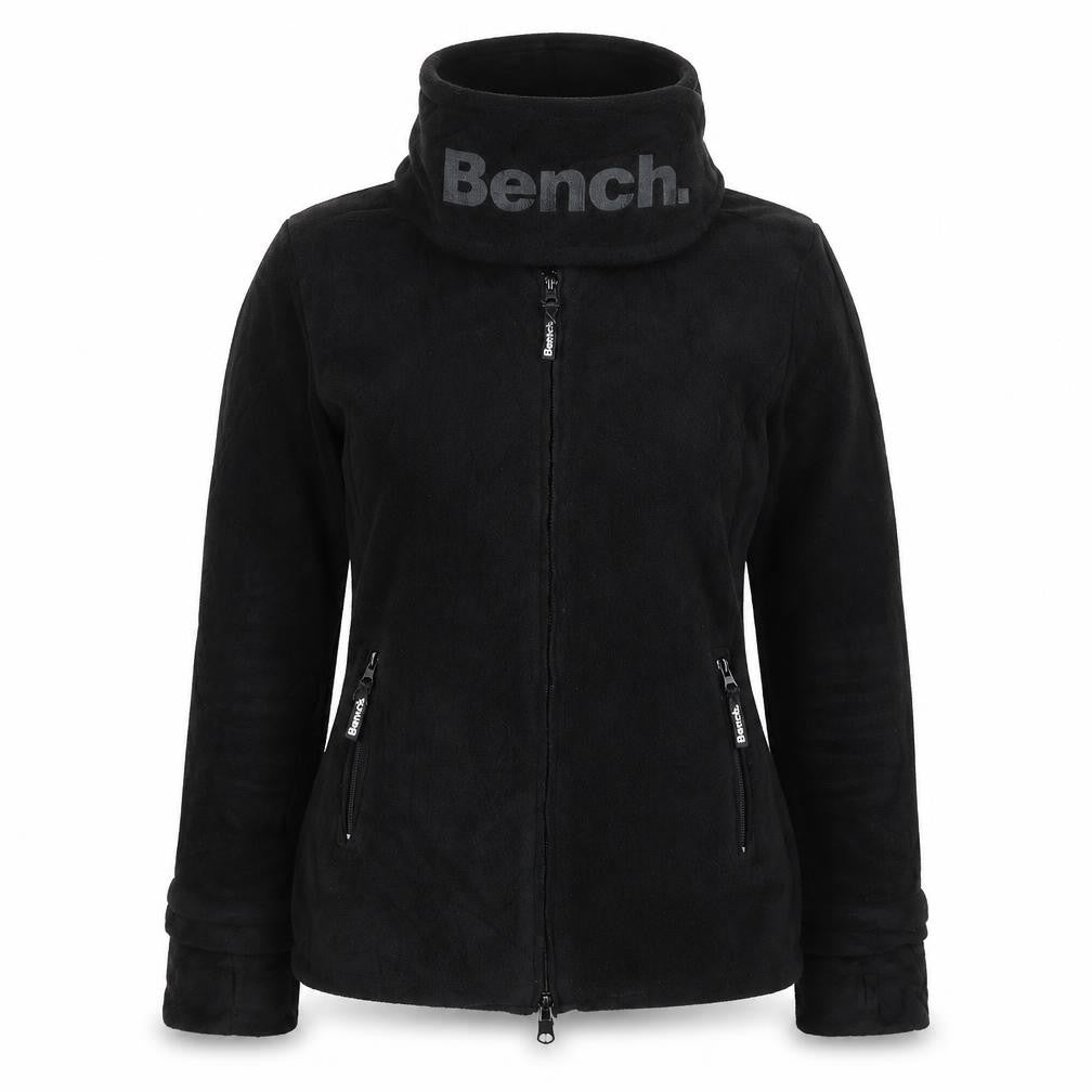 Bench Women's Black UK 14 Fleece Full Zip Logo Jacket