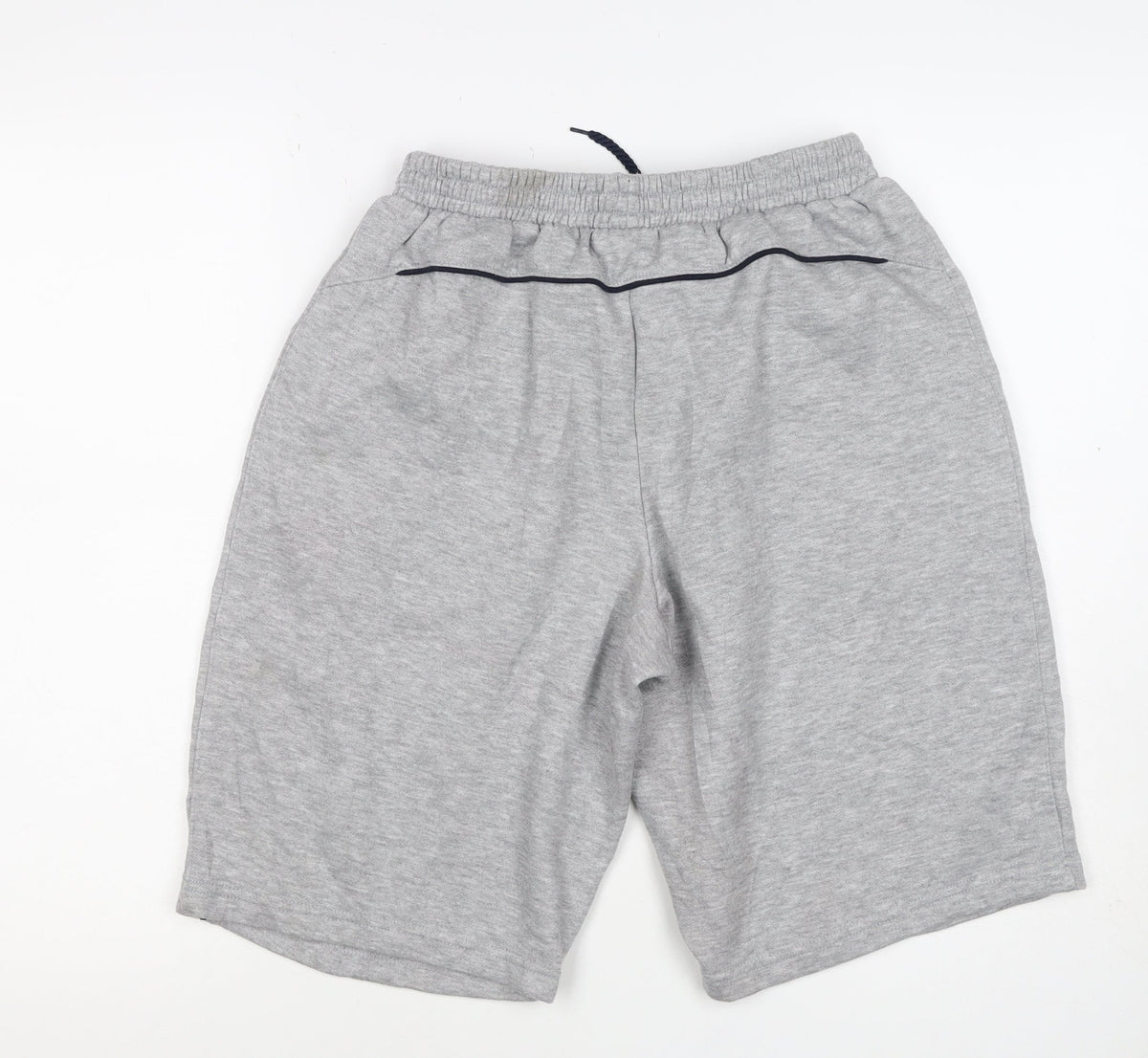 Slazenger Men Grey M Fleece Drawstring Sweat Shorts Pockets Logo