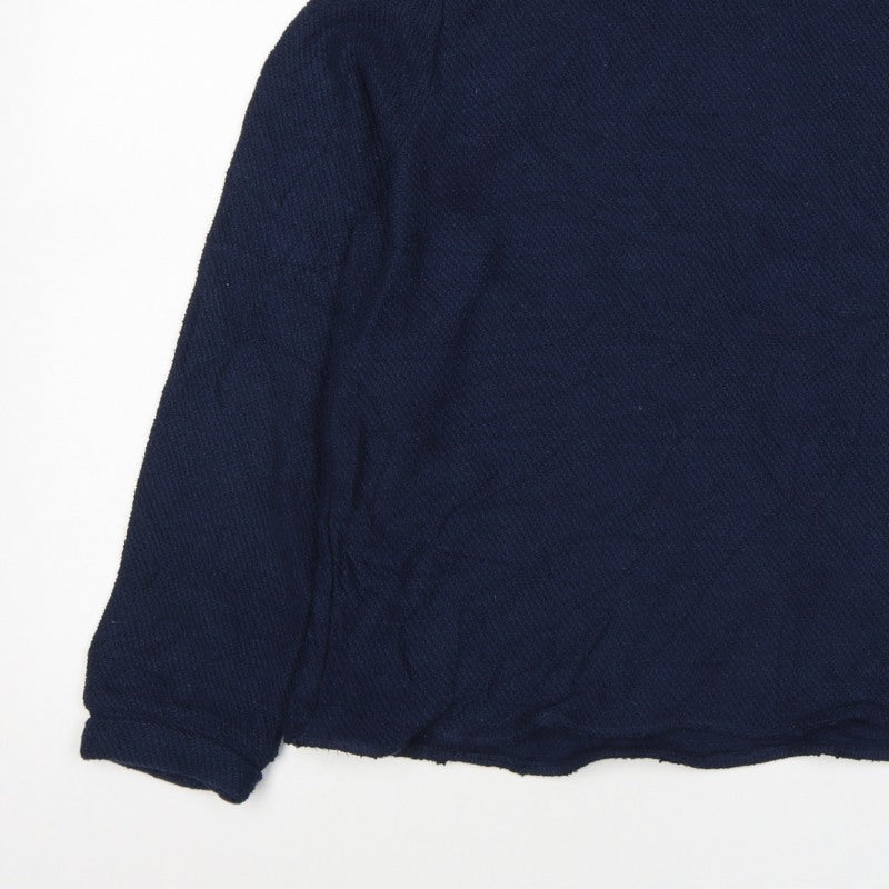 Mountain Warehouse Women Blue UK 16 Cable Knit Roll Neck Jumper Pockets