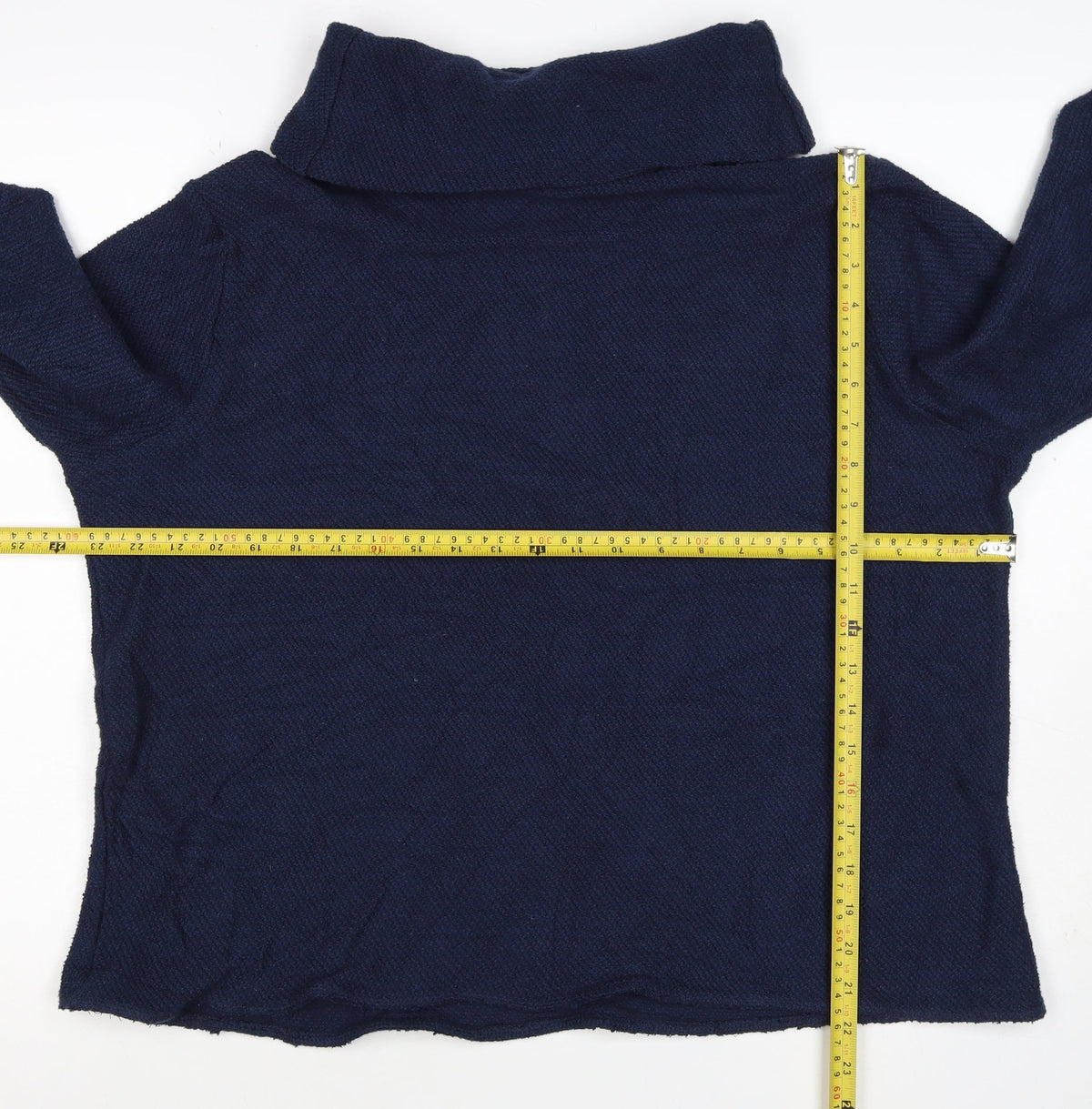 Mountain Warehouse Women Blue UK 16 Cable Knit Roll Neck Jumper Pockets