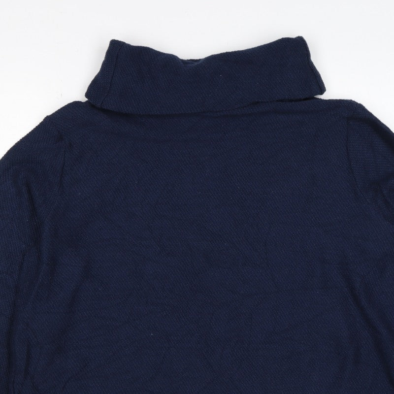 Mountain Warehouse Women Blue UK 16 Cable Knit Roll Neck Jumper Pockets