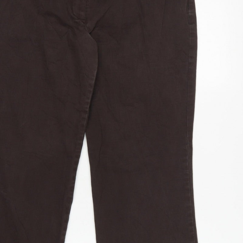 Boden Women's Brown UK 18 Bootcut Trousers Smart Workwear