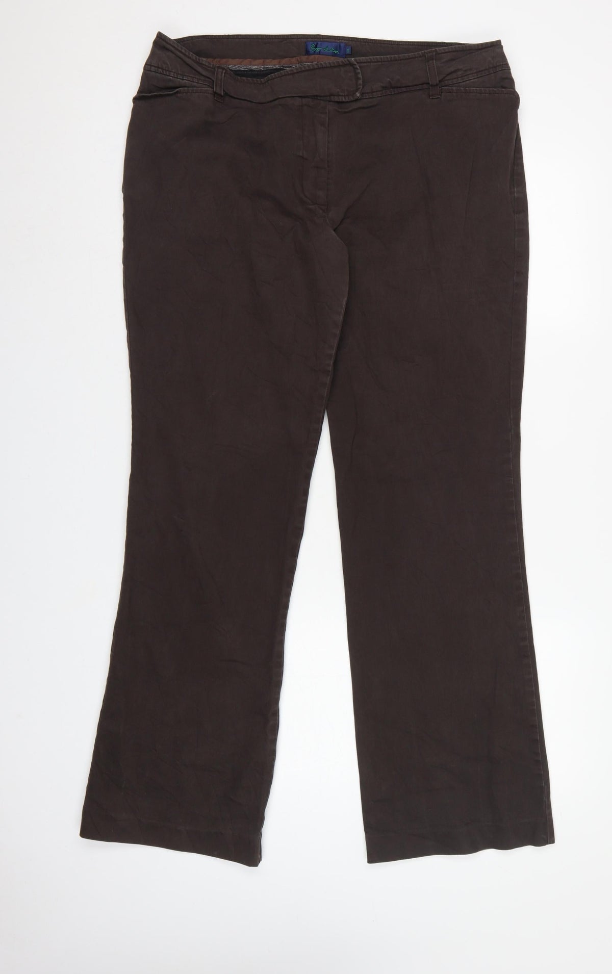 Boden Women's Brown UK 18 Bootcut Trousers Smart Workwear