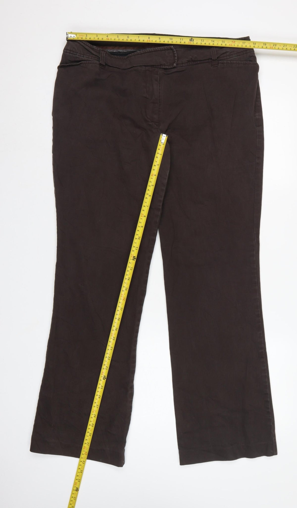 Boden Women's Brown UK 18 Bootcut Trousers Smart Workwear