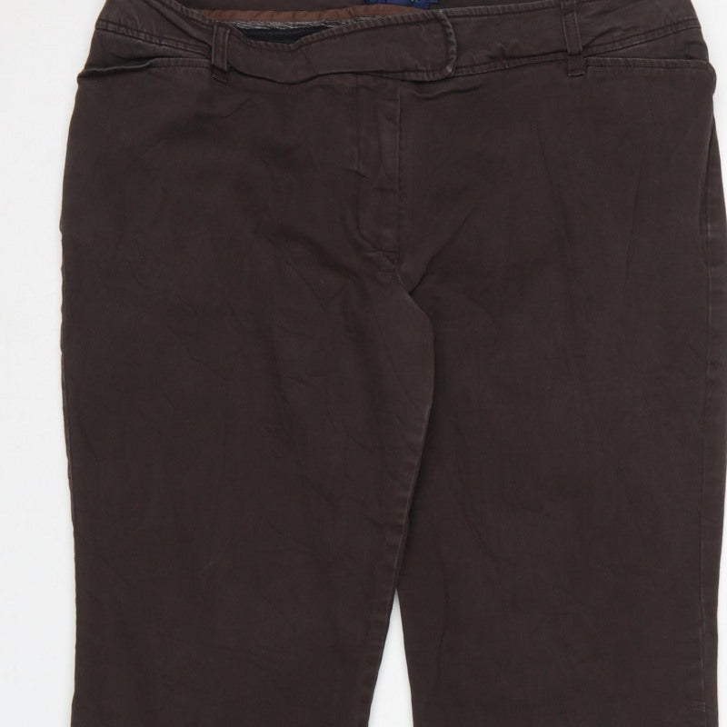 Boden Women's Brown UK 18 Bootcut Trousers Smart Workwear