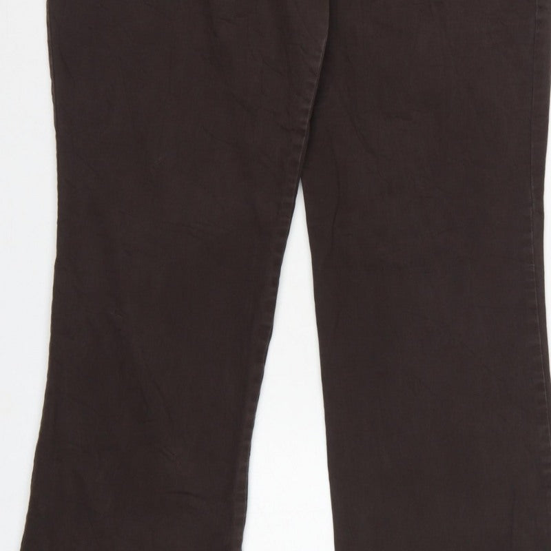 Boden Women's Brown UK 18 Bootcut Trousers Smart Workwear