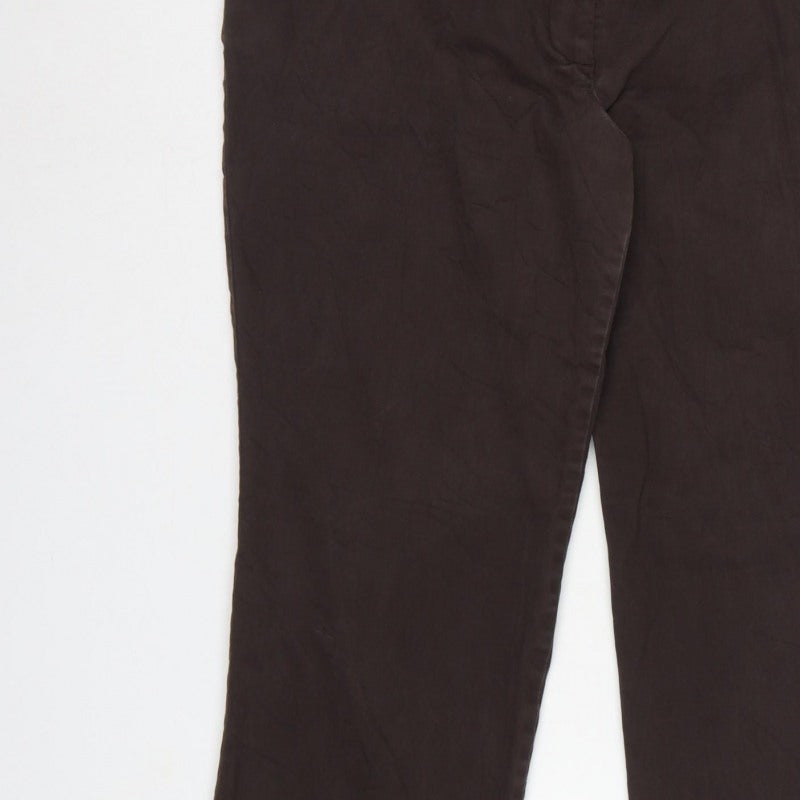 Boden Women's Brown UK 18 Bootcut Trousers Smart Workwear