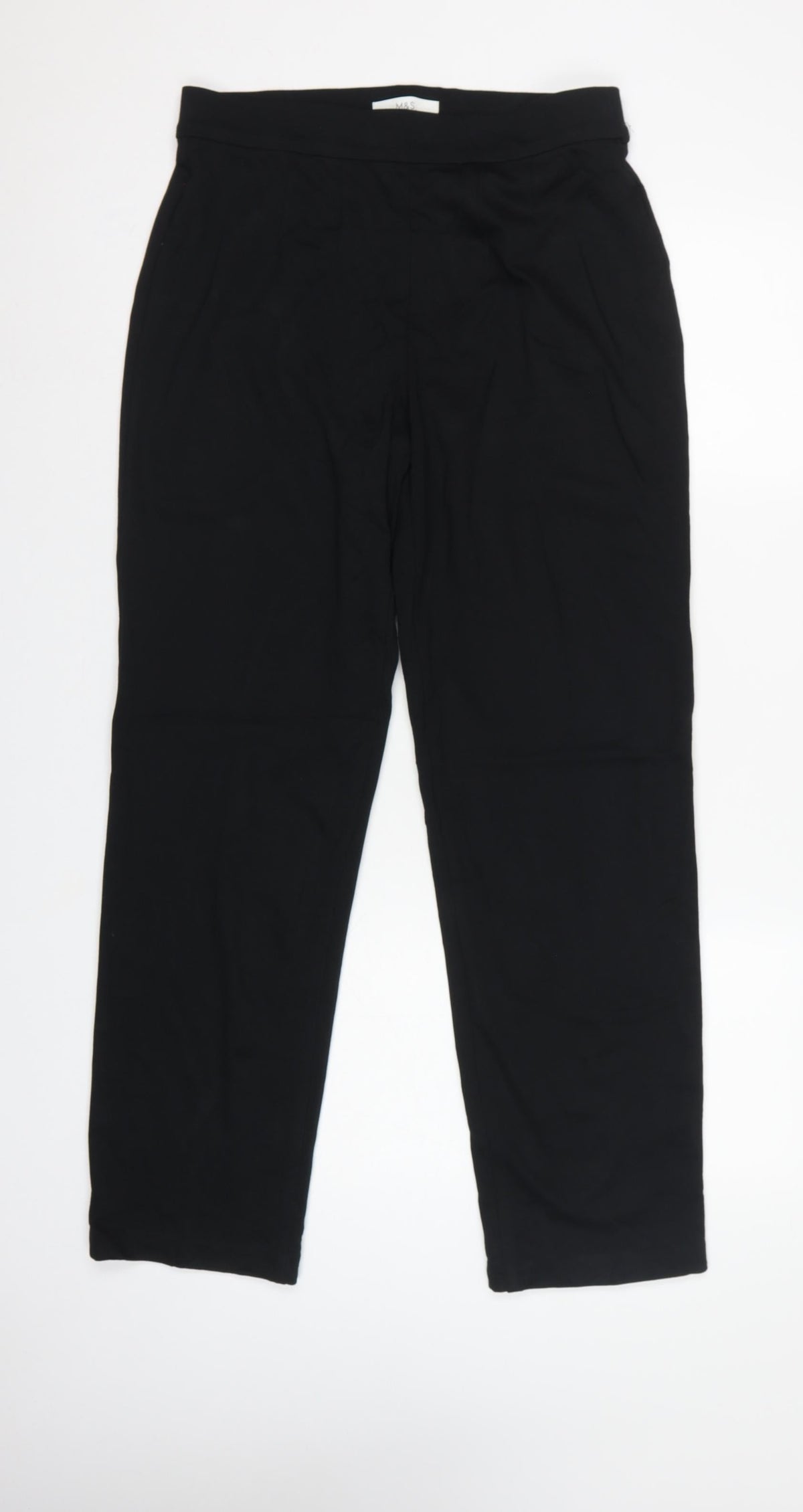 Marks and Spencer Women’s Black Size 12 Regular Straight Trousers