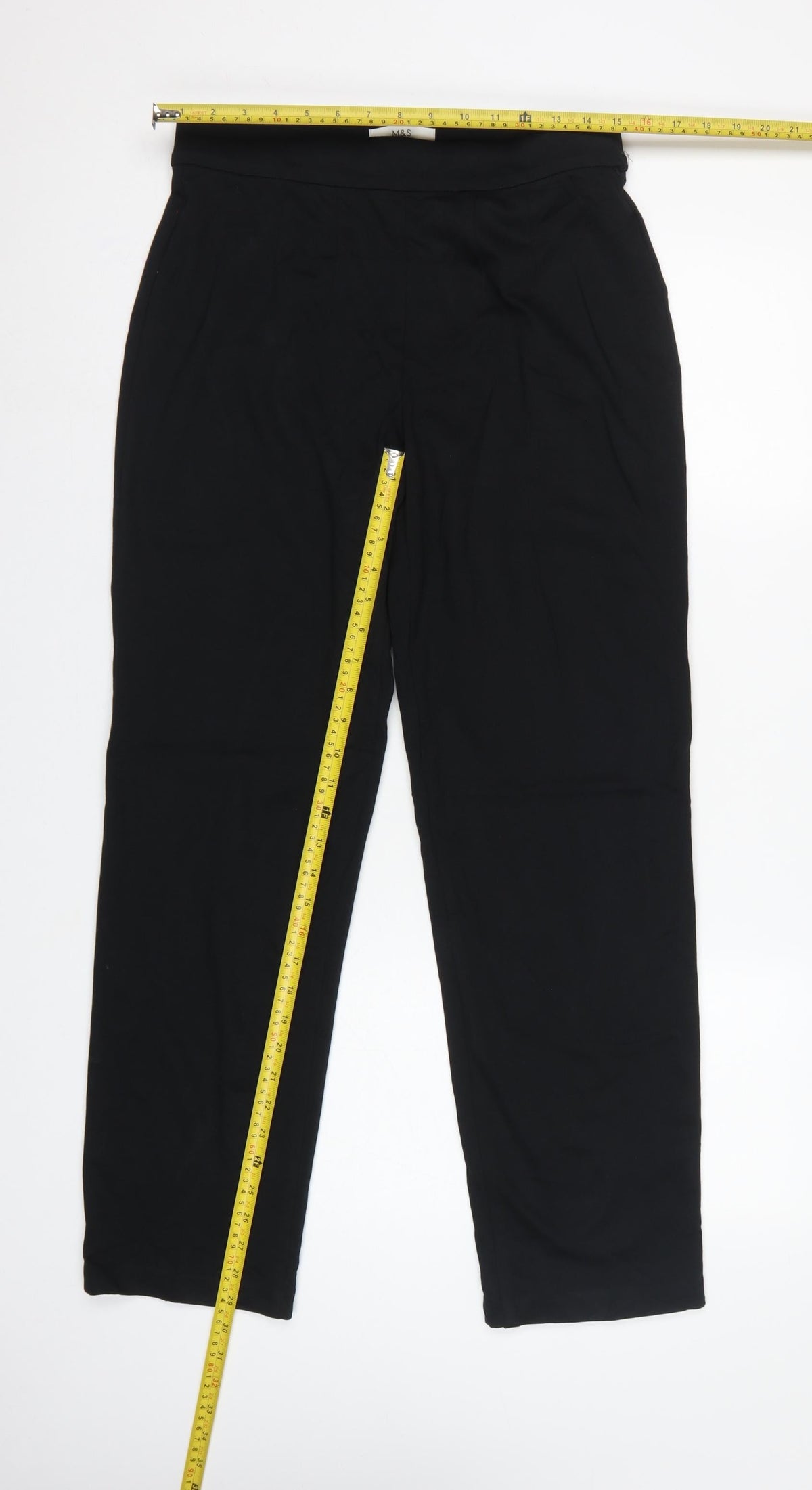 Marks and Spencer Women’s Black Size 12 Regular Straight Trousers