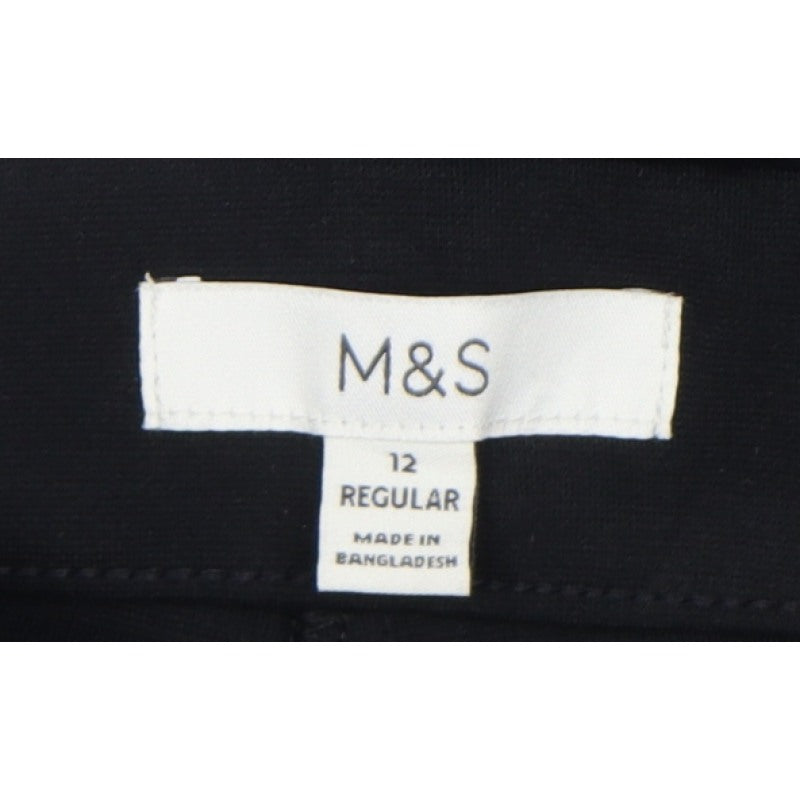 Marks and Spencer Women’s Black Size 12 Regular Straight Trousers