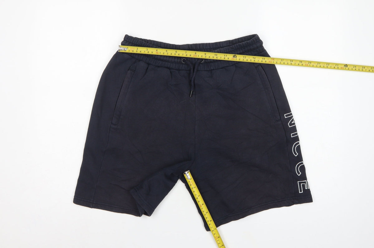 NICCE Men’s Blue M Sweat Shorts Drawstring Logo Pockets