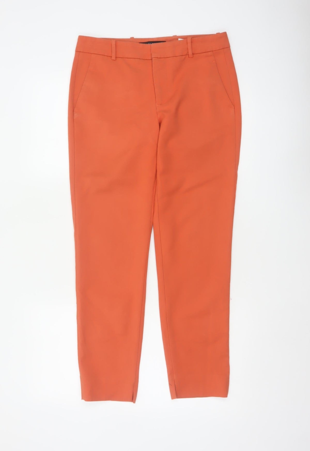 Zara Women Orange S Tapered Tailored Dress Trousers Pockets