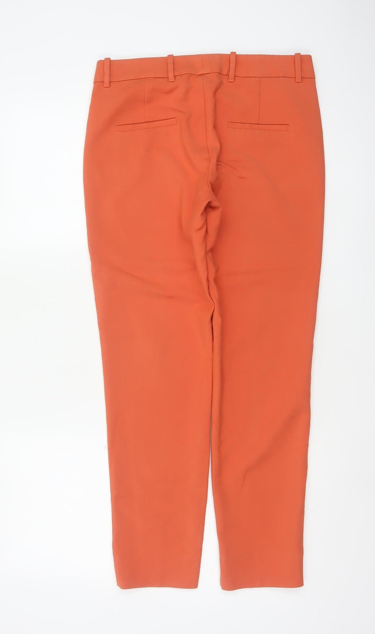Zara Women Orange S Tapered Tailored Dress Trousers Pockets