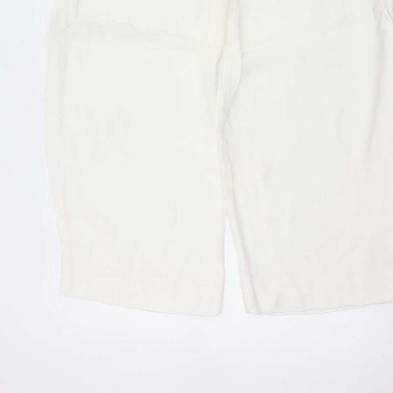 Zara Woman White UK 14 High Waist Wide Leg Pleated Trousers