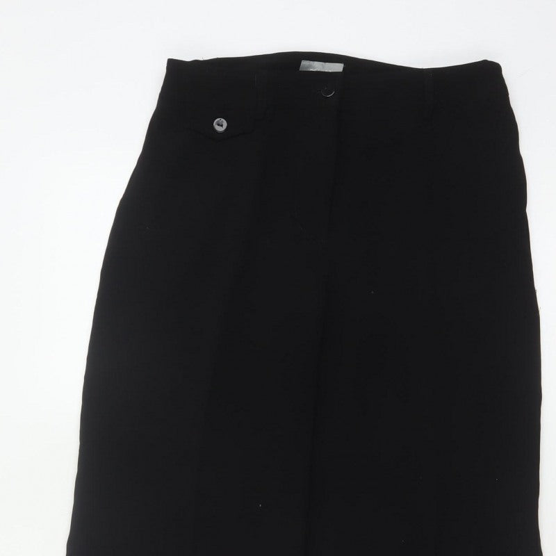 Per Una Women's Black Size 6 Wide-Leg Dress Trousers Smart Office