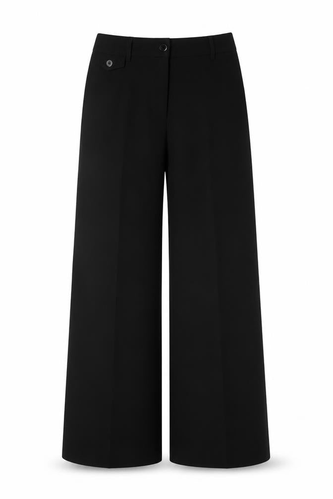 Per Una Women's Black Size 6 Wide-Leg Dress Trousers Smart Office