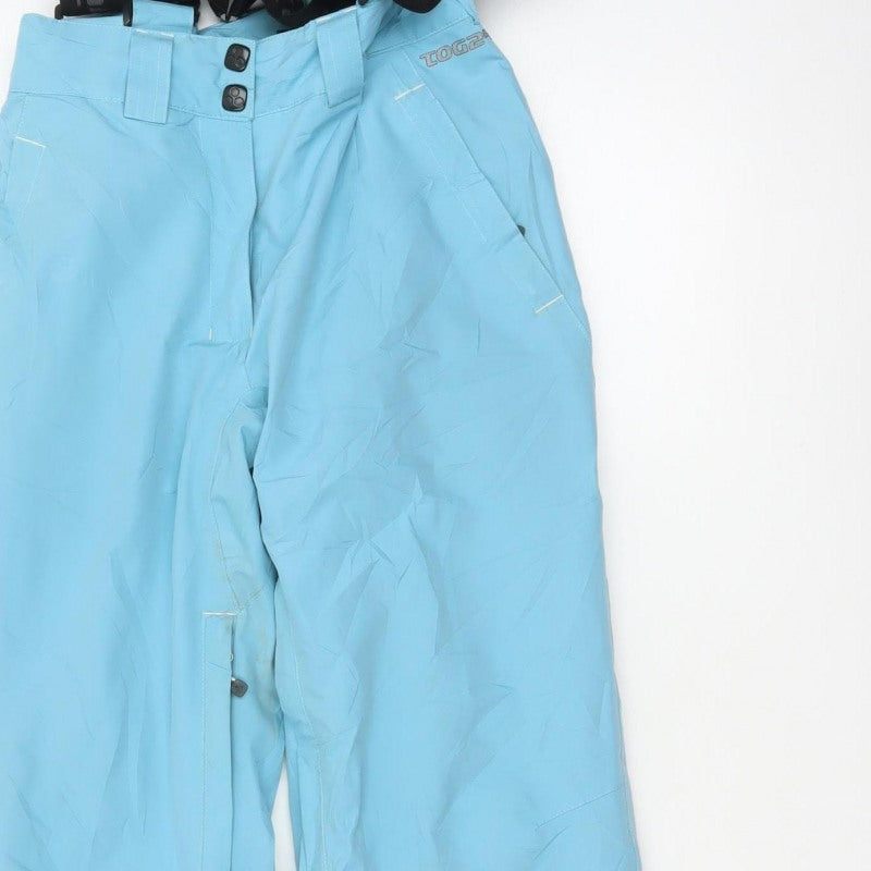 TOG24 Women Blue Ski Snow Pants Trousers UK 10 Waterproof Braces
