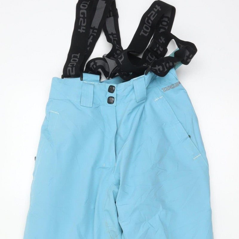 TOG24 Women Blue Ski Snow Pants Trousers UK 10 Waterproof Braces