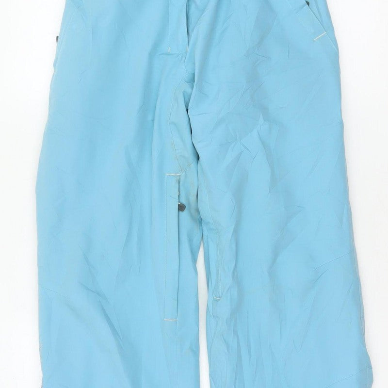 TOG24 Women Blue Ski Snow Pants Trousers UK 10 Waterproof Braces
