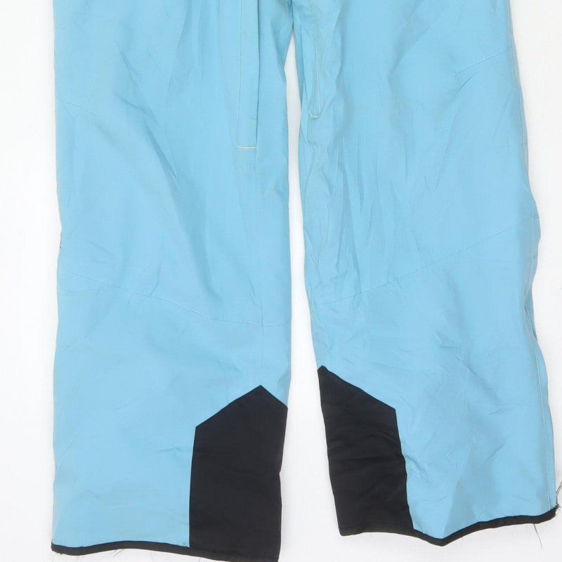 TOG24 Women Blue Ski Snow Pants Trousers UK 10 Waterproof Braces