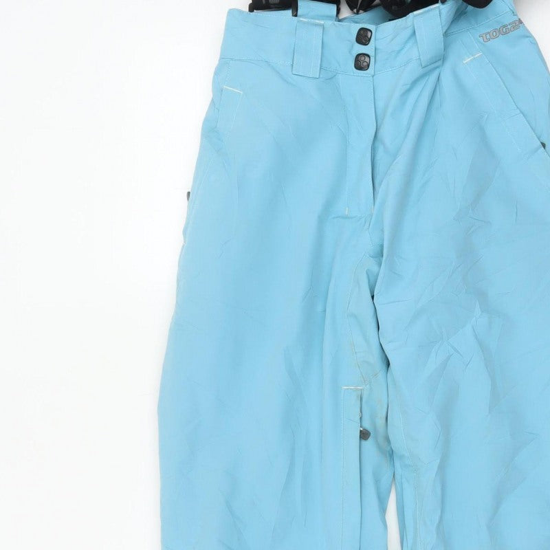 TOG24 Women Blue Ski Snow Pants Trousers UK 10 Waterproof Braces