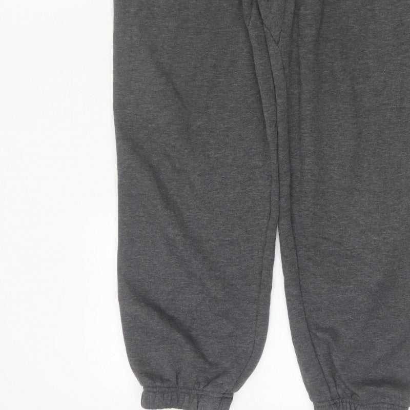 Lonsdale Men’s Grey M Jogger Sweatpants Logo Stripe Cuffed Pockets