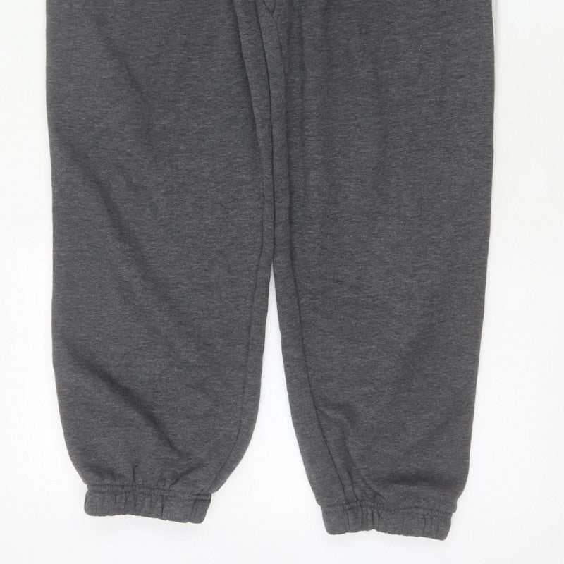 Lonsdale Men’s Grey M Jogger Sweatpants Logo Stripe Cuffed Pockets