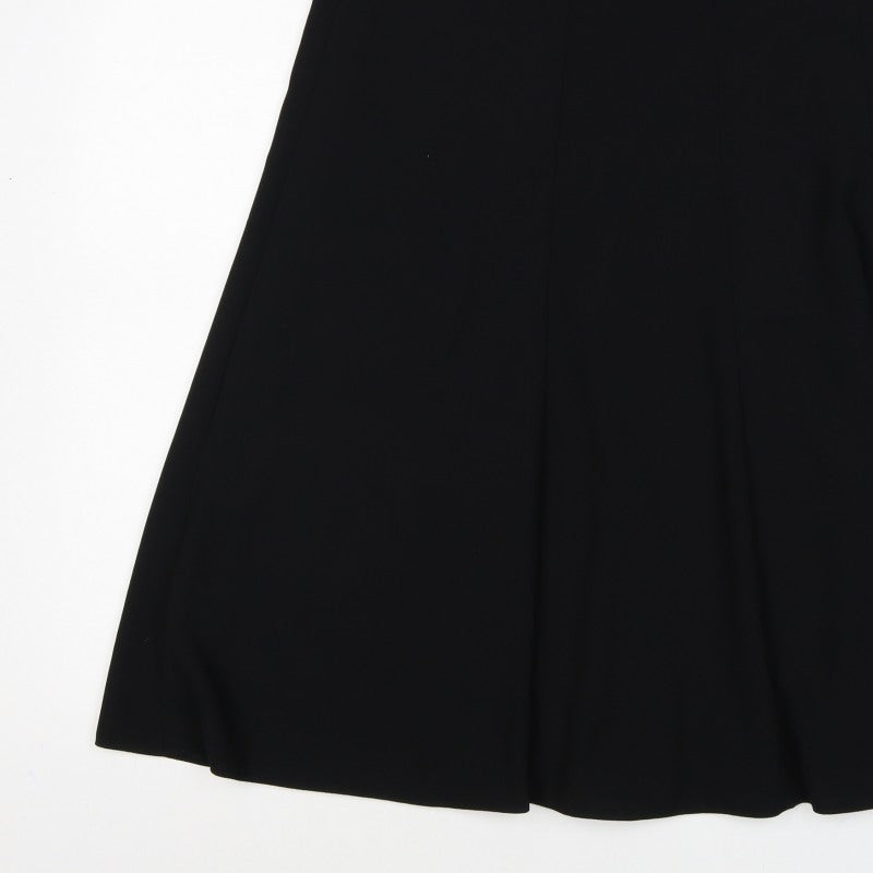 Gold by Michael Women Black Size 16 Long A-Line Belted Skirt