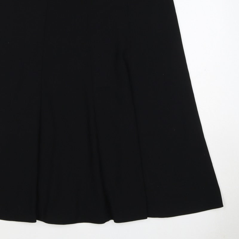 Gold by Michael Women Black Size 16 Long A-Line Belted Skirt