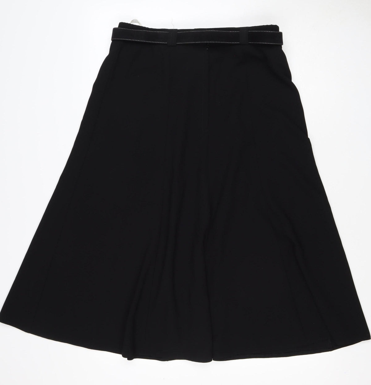 Gold by Michael Women Black Size 16 Long A-Line Belted Skirt