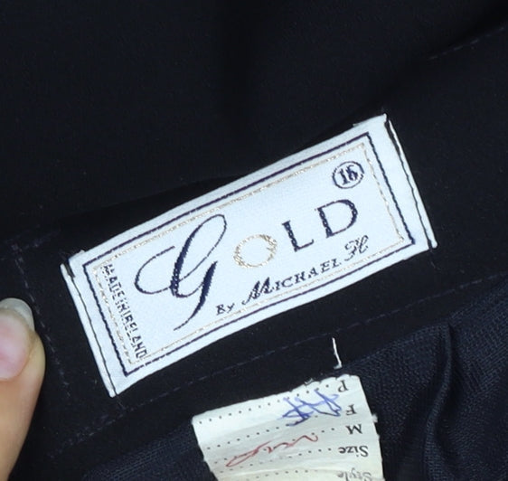 Gold by Michael Women Black Size 16 Long A-Line Belted Skirt