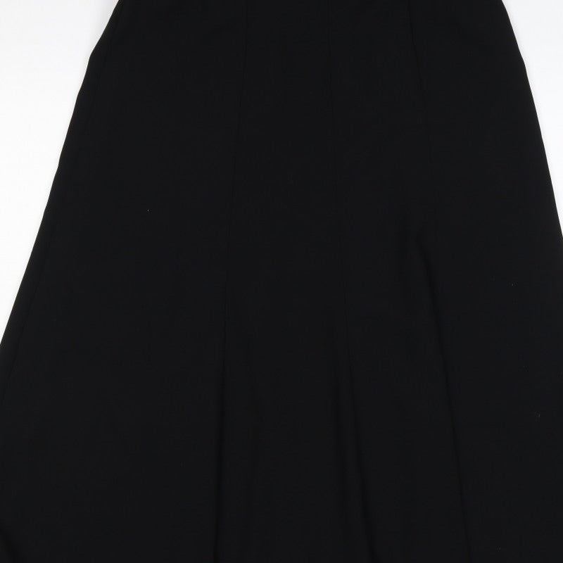 Gold by Michael Women Black Size 16 Long A-Line Belted Skirt
