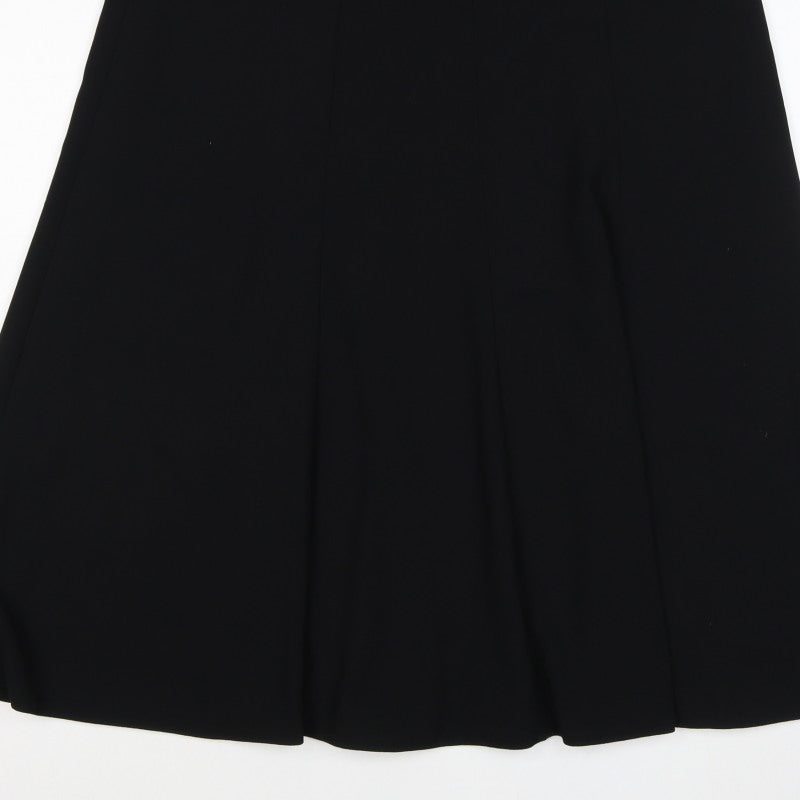 Gold by Michael Women Black Size 16 Long A-Line Belted Skirt
