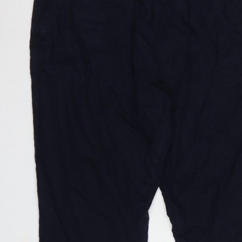 Principles Women Blue Size 18 Tapered Drawstring Jogger Trousers