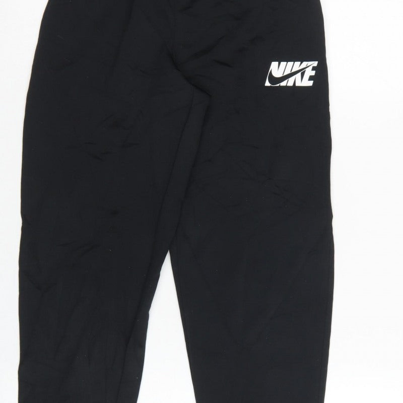 Nike Boys Black 12-13 Years Jogger Sweatpants Elastic Waist Logo