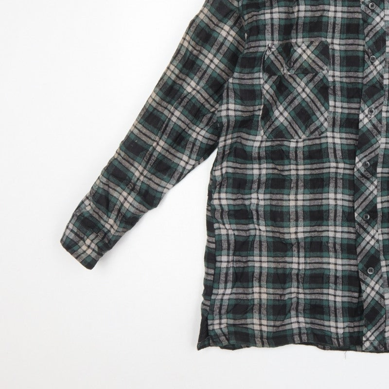 Taylor & Butler Men Green Plaid Flannel Button-Up Shirt Size L