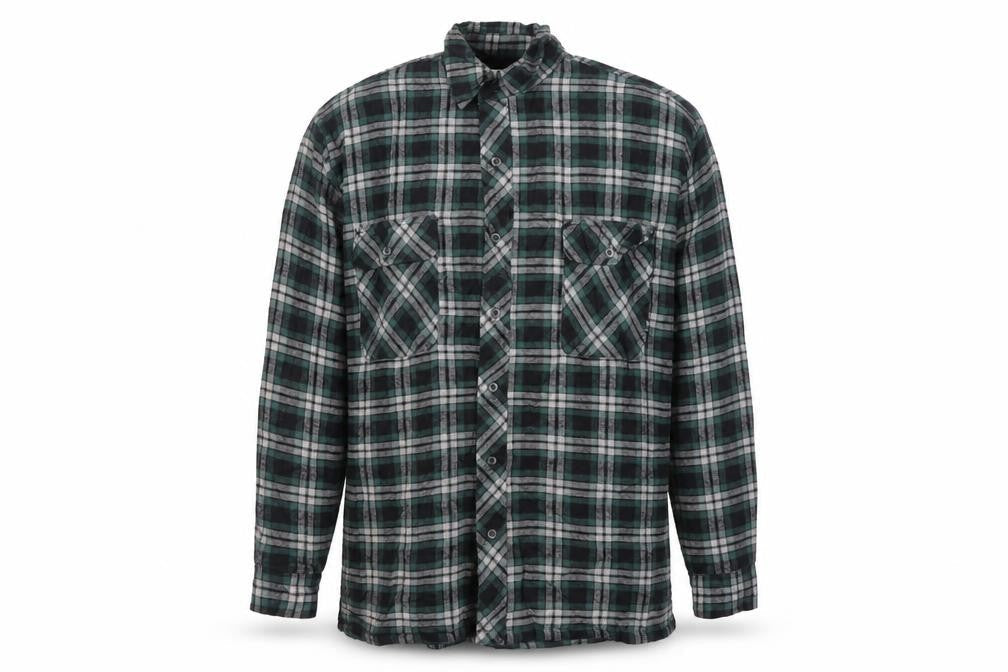 Taylor & Butler Men Green Plaid Flannel Button-Up Shirt Size L