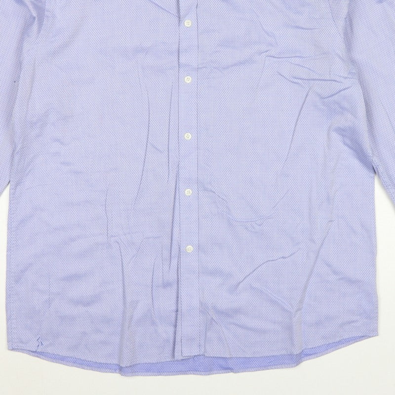 Jasper Conran Men’s Blue Geometric Tailored Fit Formal Shirt 18 45.5cm