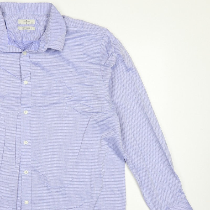 Jasper Conran Men’s Blue Geometric Tailored Fit Formal Shirt 18 45.5cm