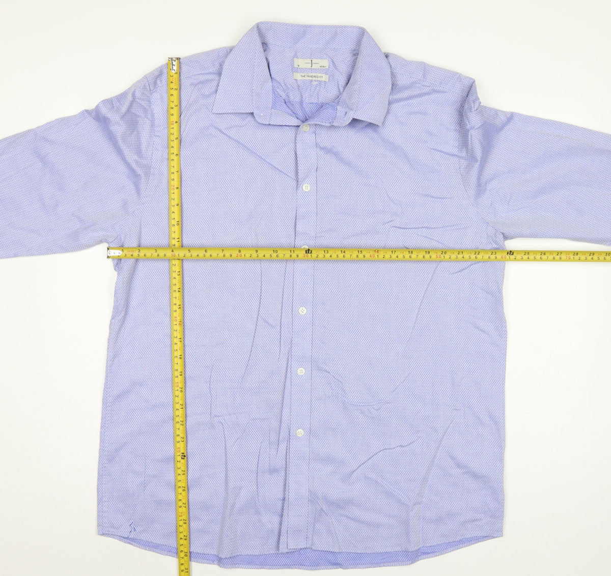 Jasper Conran Men’s Blue Geometric Tailored Fit Formal Shirt 18 45.5cm