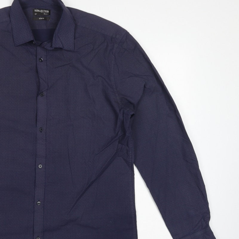 The Collection Debenhams Men Blue Paisley Slim Fit 16 Formal Shirt