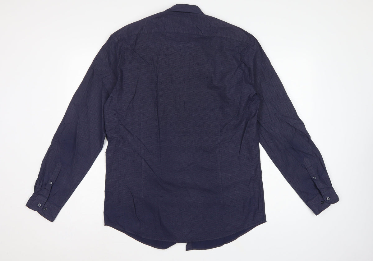 The Collection Debenhams Men Blue Paisley Slim Fit 16 Formal Shirt