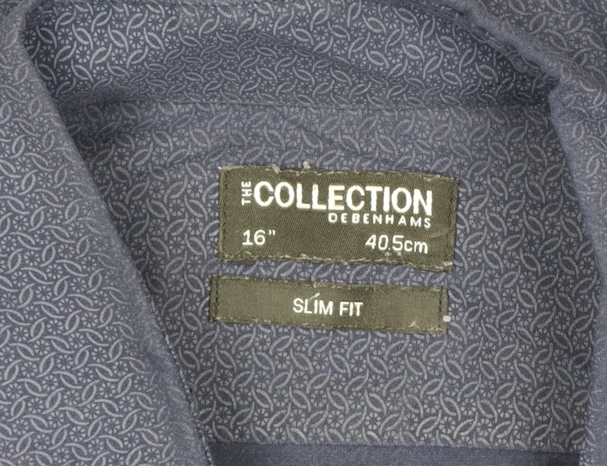 The Collection Debenhams Men Blue Paisley Slim Fit 16 Formal Shirt