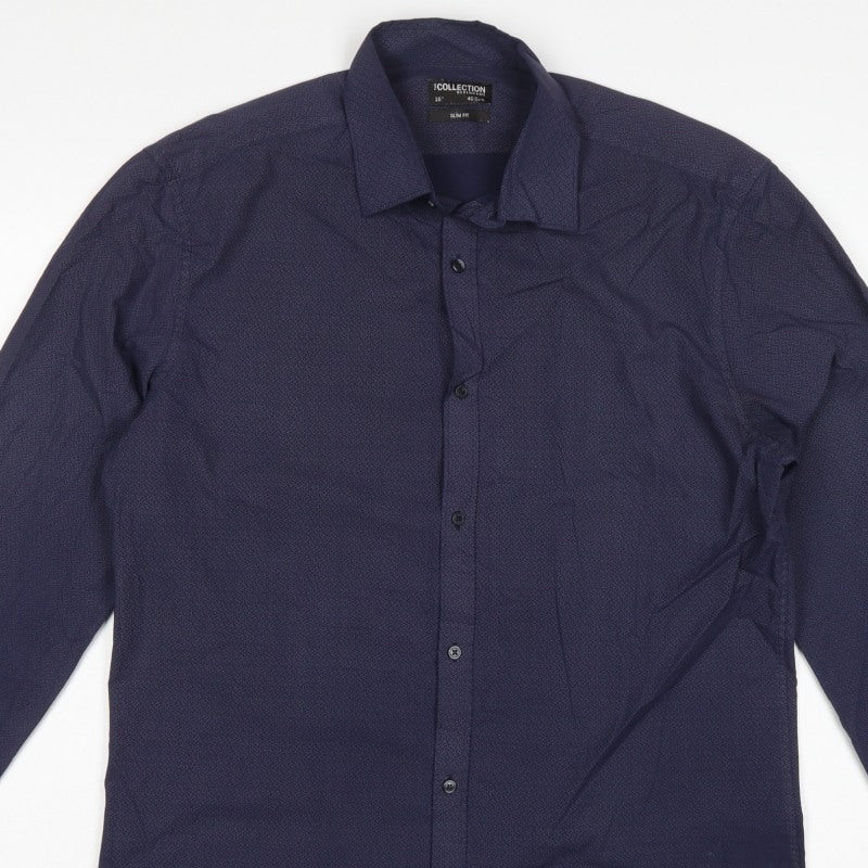 The Collection Debenhams Men Blue Paisley Slim Fit 16 Formal Shirt