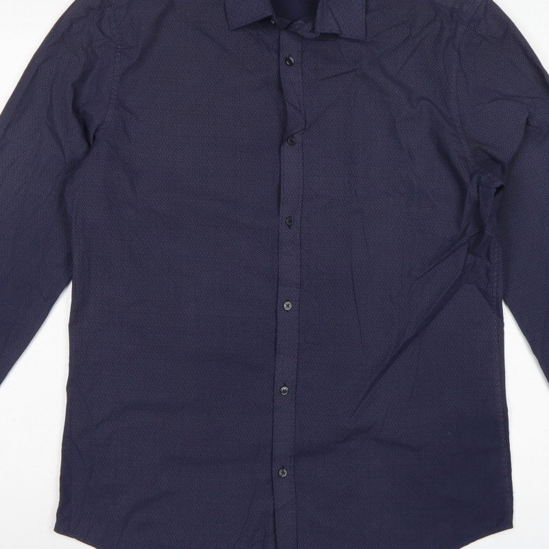 The Collection Debenhams Men Blue Paisley Slim Fit 16 Formal Shirt