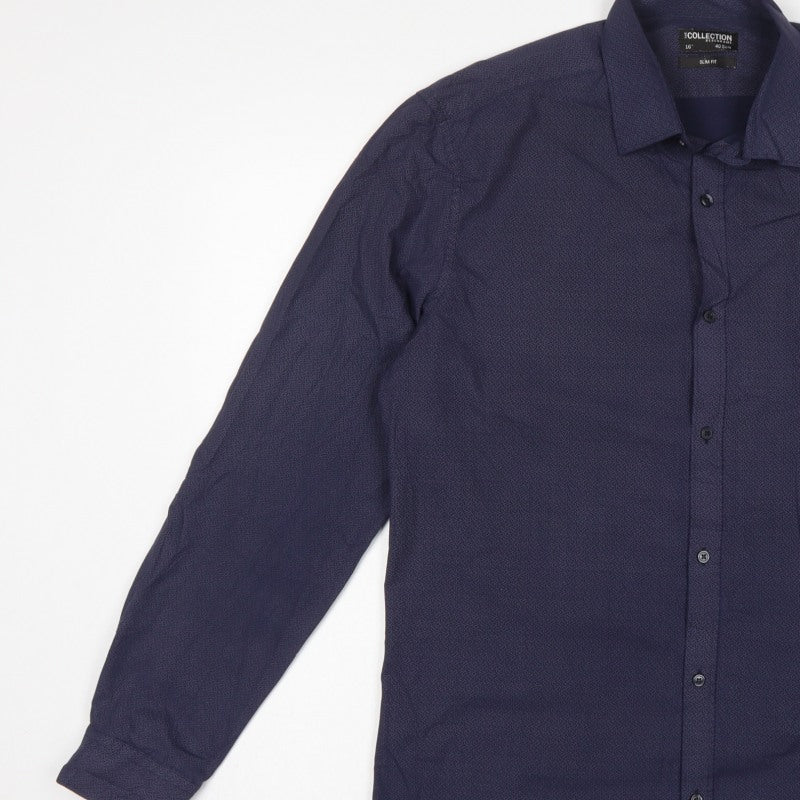 The Collection Debenhams Men Blue Paisley Slim Fit 16 Formal Shirt
